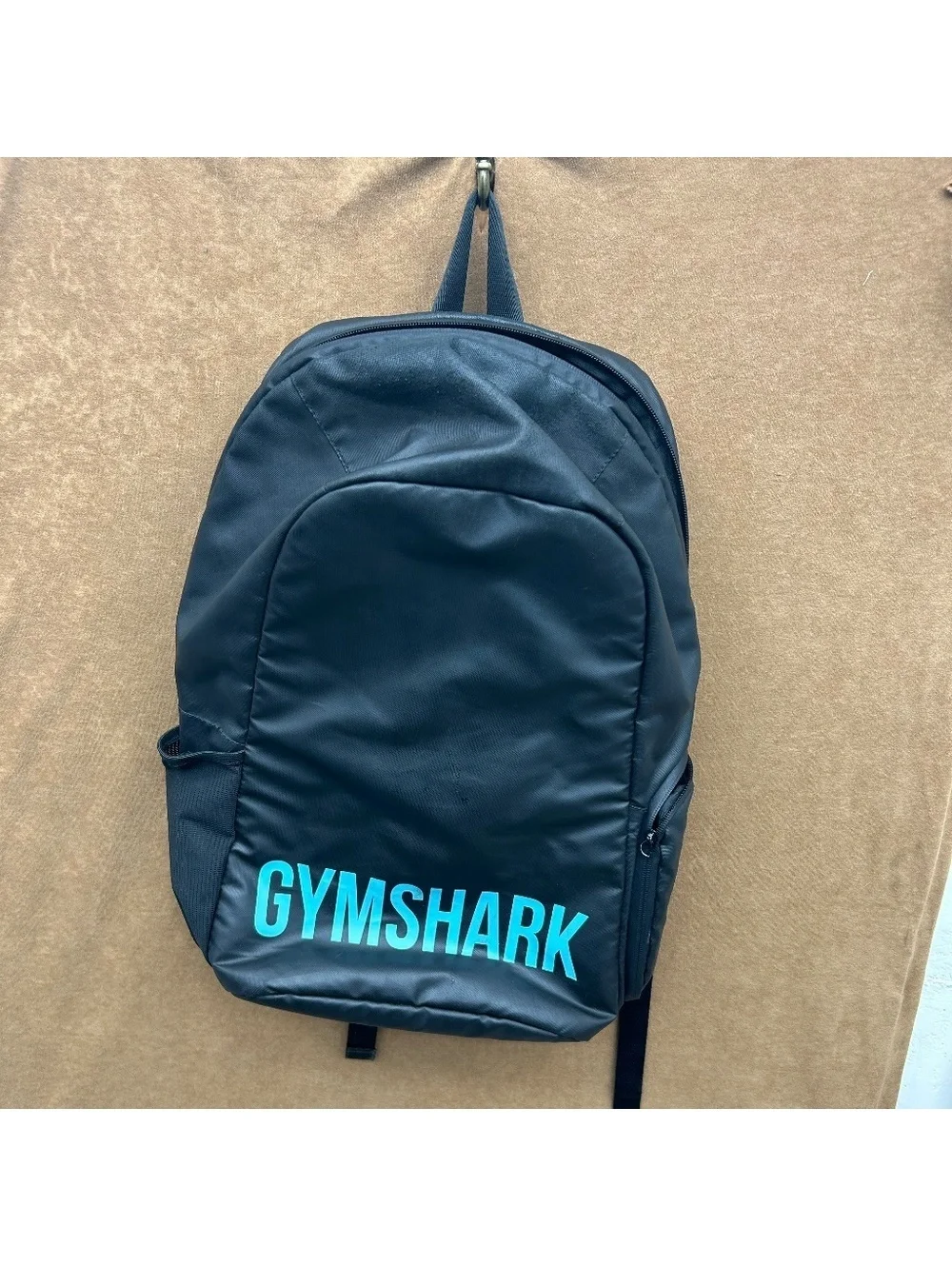 Gymshark Black Backpack with Blue Logo
